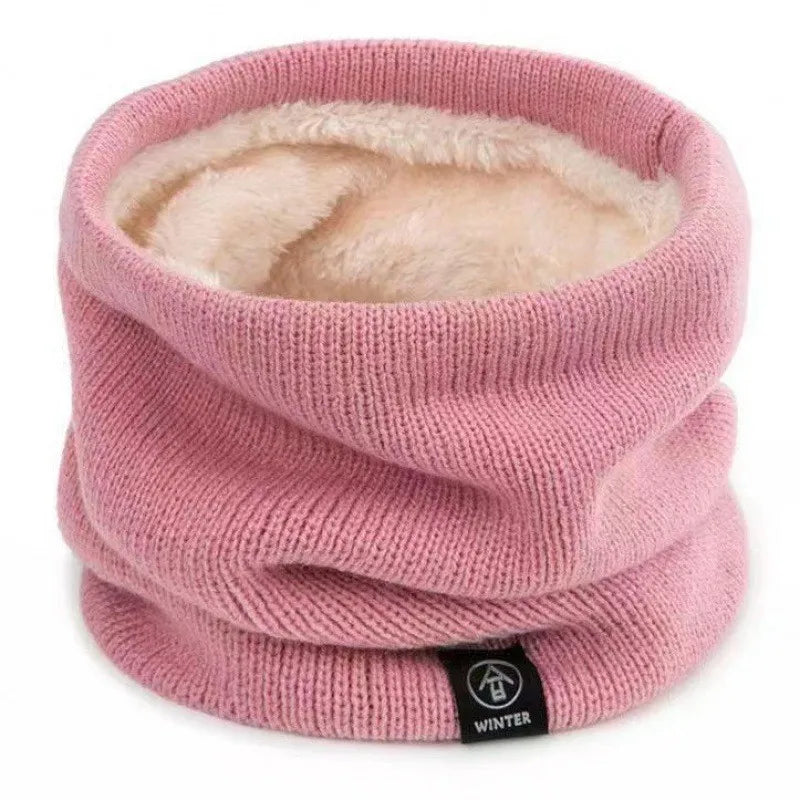 Warm Knitted Scarf Thickened Plush Windproof Winter Neck Gaiter Cold-proof Outdoor Sport Skiing Running Men Women Tube Scarf