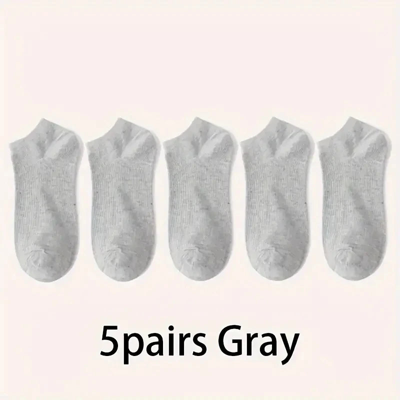 5/10-Pack Unisex Comfort-Fit Ankle Socks For All, Breathable & Lightweight - Ideal For Sports & Daily Wear