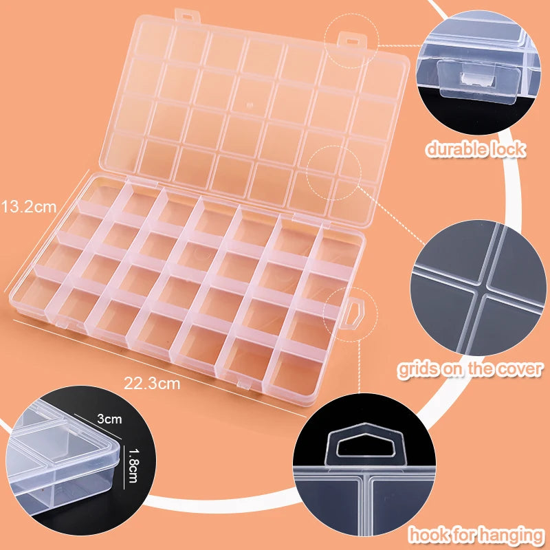 Caja Organizadora de Joyería Transparente para Aretes, Anillos y Accesorios