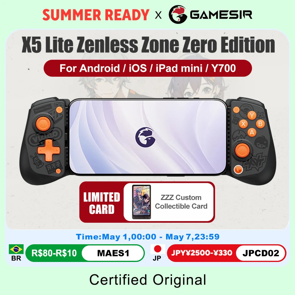 GameSir X5 Lite Zenless Zone Zero Edition Mobile Gamepad for iPhone 17 16 15 Android iPad Mini Y700 Tablet Controle para Celular