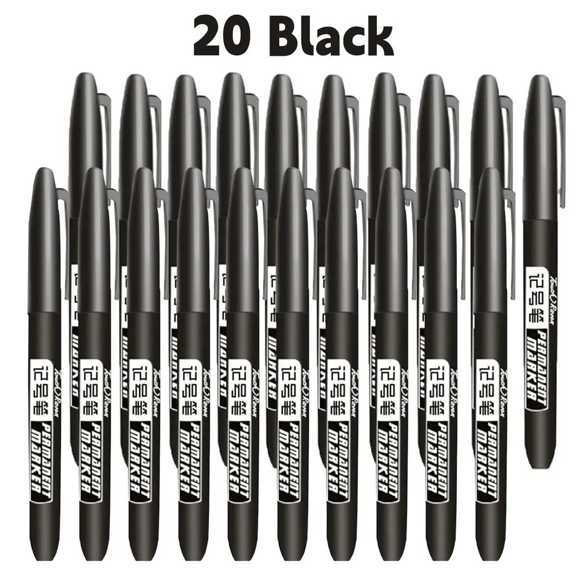 6PCs/Set Permanent Marker Pen Fine Point Waterproof Markers Thin Nib Crude Nib Black Blue Red Ink 1.5mm Fine Color Marker Pens