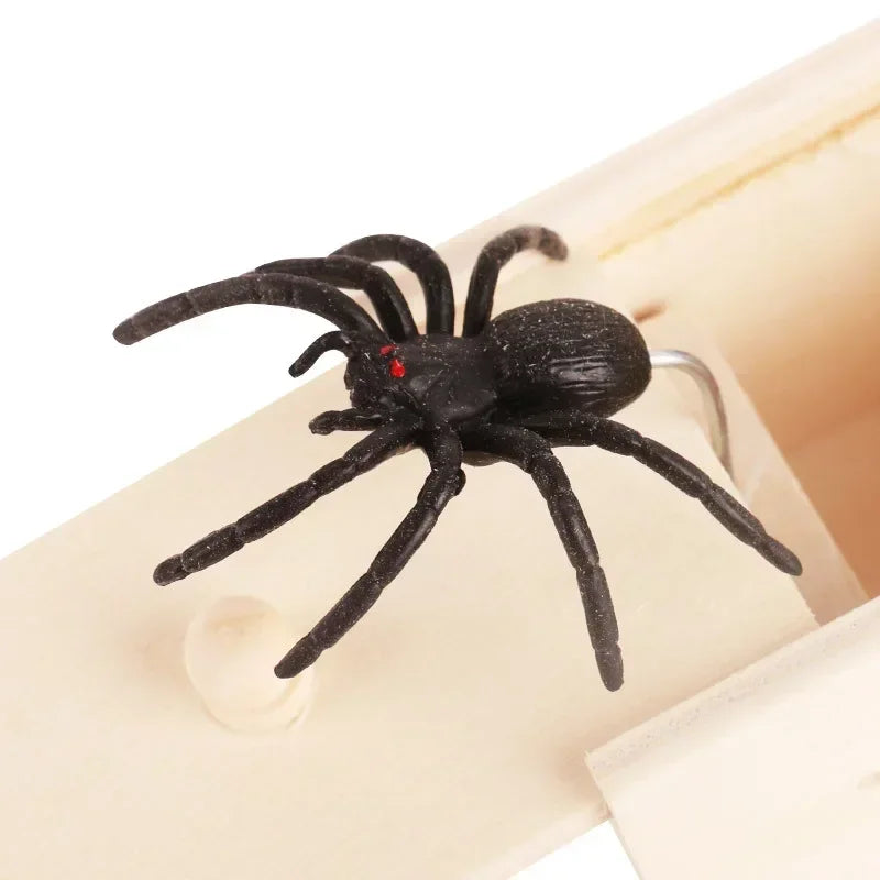 Funny Gifts Trick Spider juguetes Scare Box Wooden Hidden Box Prank Wooden Scare Box Fun Game Prank Trick Friend Party Toys 장난감