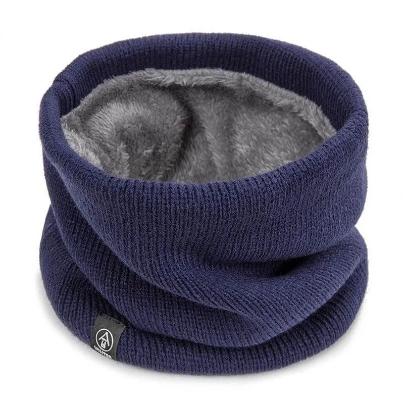 Warm Knitted Scarf Thickened Plush Windproof Winter Neck Gaiter Cold-proof Outdoor Sport Skiing Running Men Women Tube Scarf