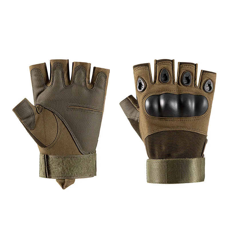 Guantes de medio dedo para hombre, guantes tácticos militares para exteriores, deportes, tiro, caza, Airsoft, motocicleta, cicli