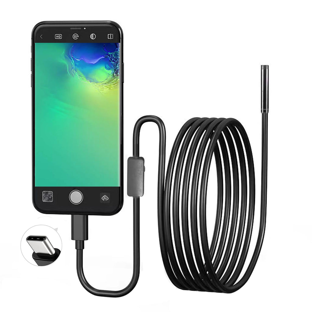 Cámara Endoscopio Flexible Type-C IP67 con 6 LEDs Ajustables para Android y PC
