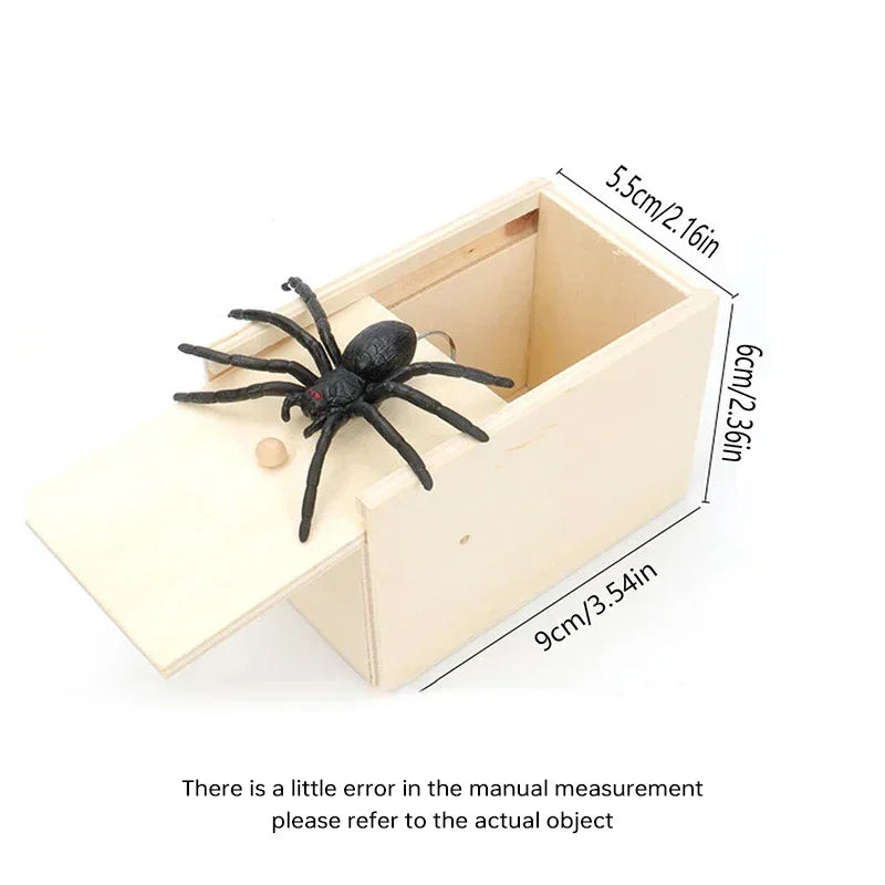 Funny Gifts Trick Spider juguetes Scare Box Wooden Hidden Box Prank Wooden Scare Box Fun Game Prank Trick Friend Party Toys 장난감
