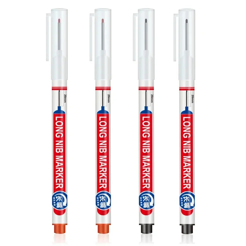 4PCS 20mm Deep Hole Long Nib Multi-Purpose Head Markers for Metal Perforating Pen Woodworking Decoration Art Supplies
