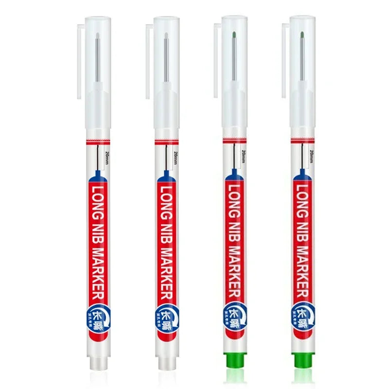 4PCS 20mm Deep Hole Long Nib Multi-Purpose Head Markers for Metal Perforating Pen Woodworking Decoration Art Supplies