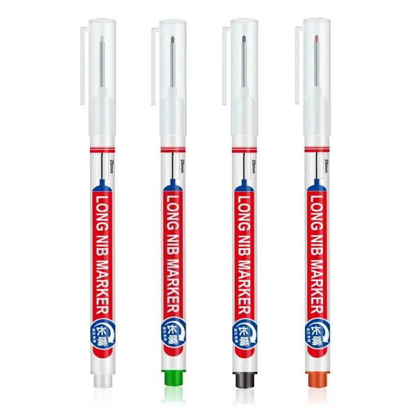4PCS 20mm Deep Hole Long Nib Multi-Purpose Head Markers for Metal Perforating Pen Woodworking Decoration Art Supplies