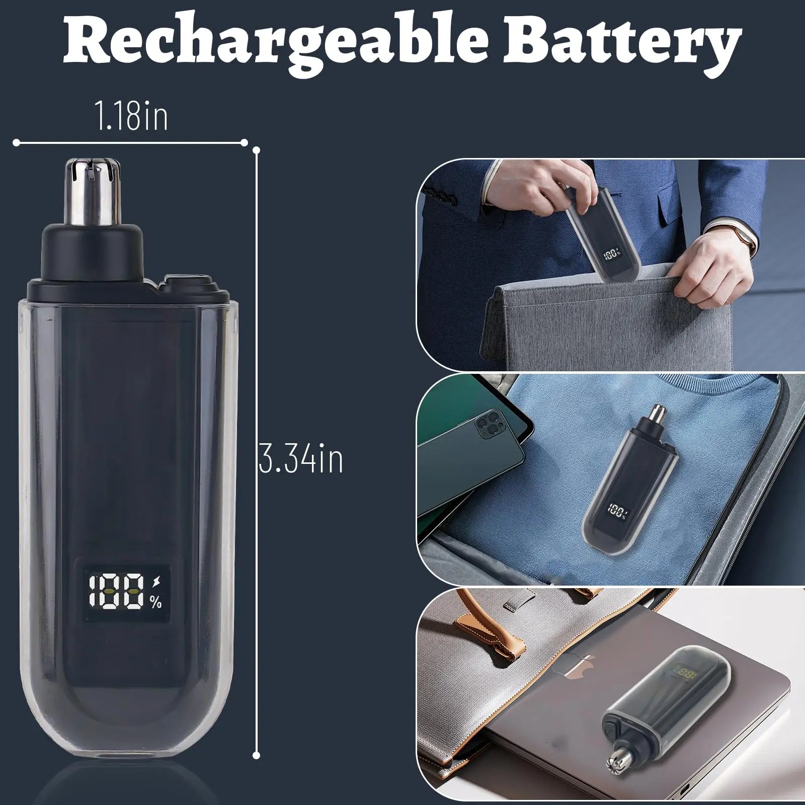 Recortadora de Nariz Eléctrica Recargable para Hombres