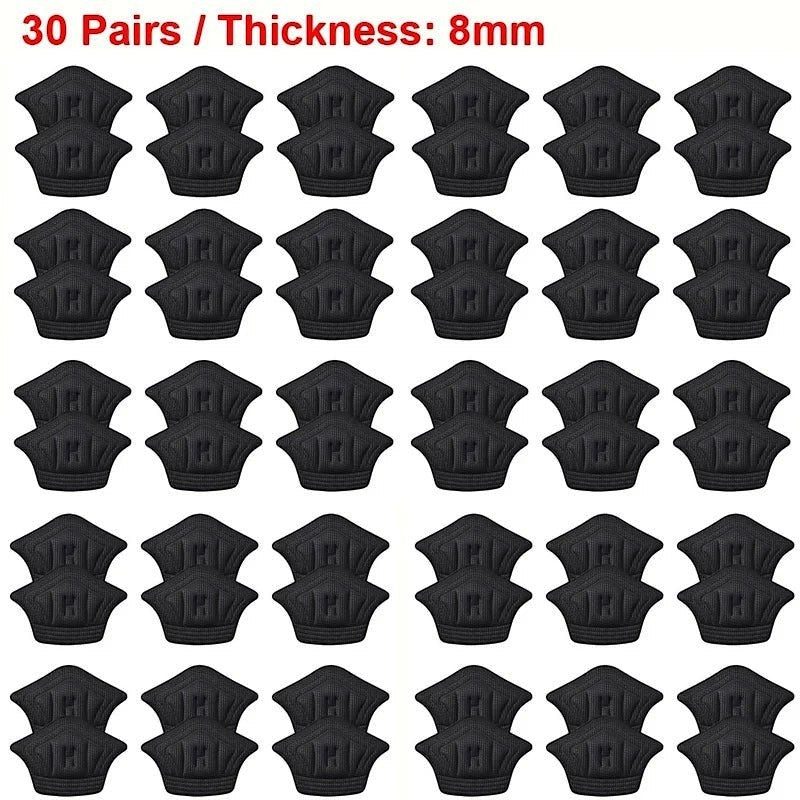 Variedad Online almohadillas para el talón de espuma negra, 30 pares, 8 mm de grosor, para evitar rozaduras y ampollas.
