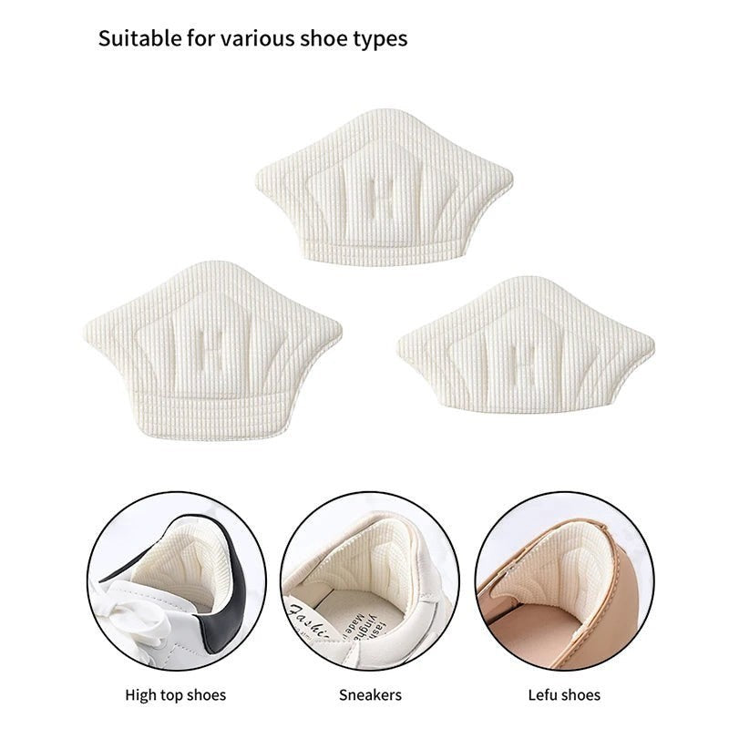 Variedad Online almohadillas para el talón de espuma autoadhesivas para zapatos, color blanco, 3 unidades.
