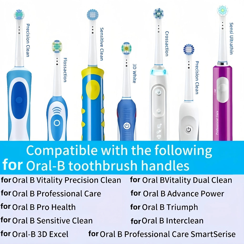 Variedad Online: Cabezales de repuesto para cepillos de dientes eléctricos Oral-B, varios modelos y colores.