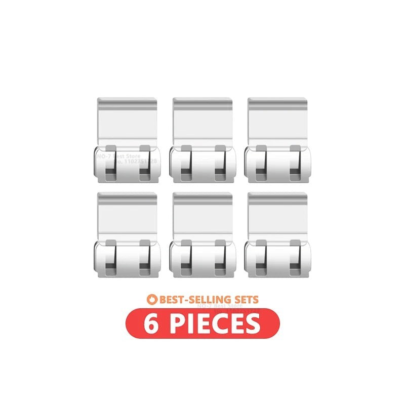Pack de 6 clips para dobladillo de pantalones de plástico blanco de Variedad Online, sin costuras.