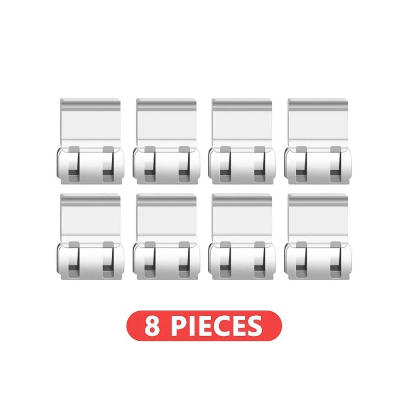 Pack de 8 clips transparentes de plástico para dobladillo de pantalones de Variedad Online.