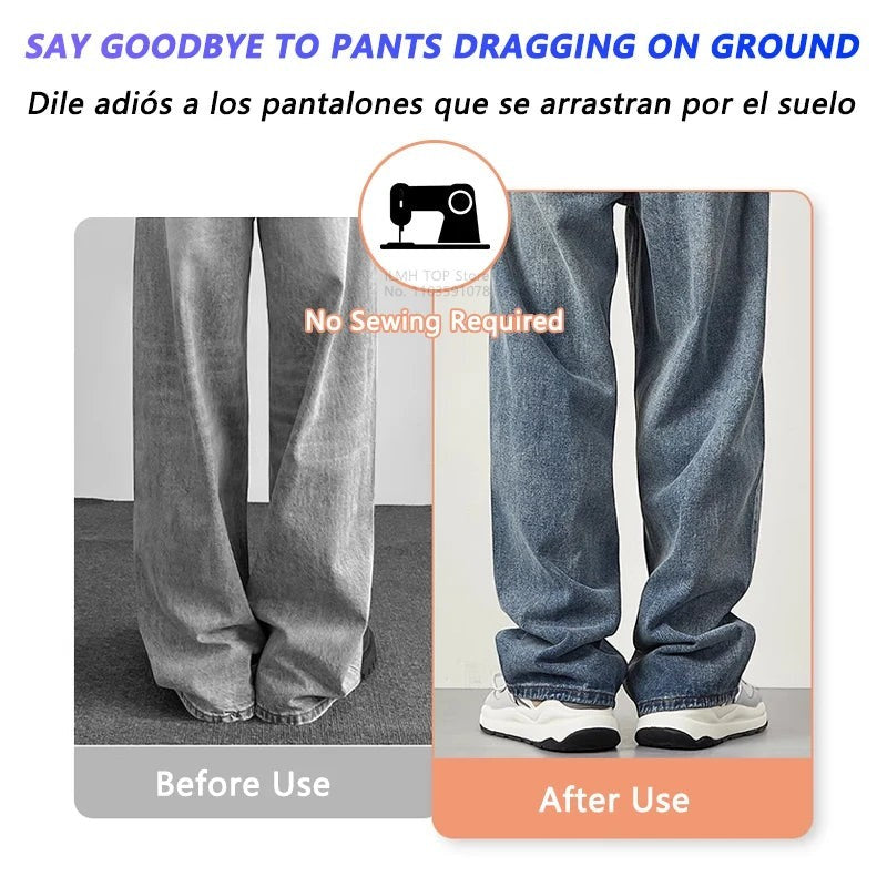 Pack de clips para dobladillo de pantalones Variedad Online, ajusta la longitud sin costuras. Plástico resistente.