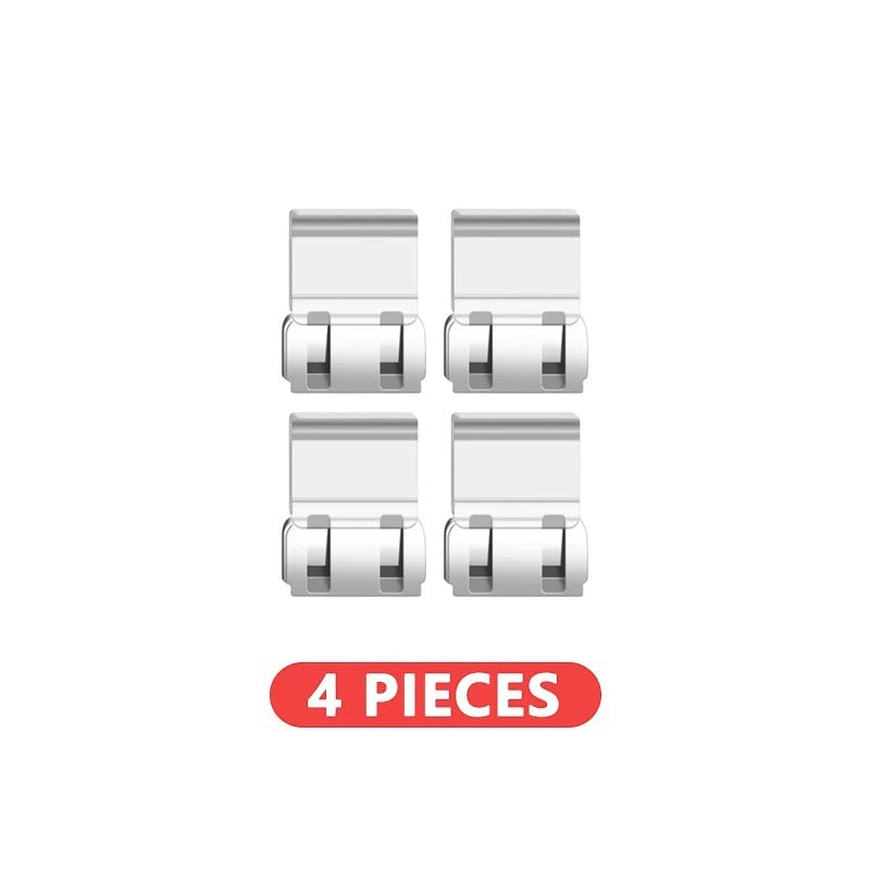 Pack de 4 clips blancos de plástico para dobladillo de pantalones, de Variedad Online. Ideales para ajustar la longitud sin costuras.