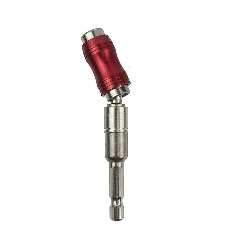Extensión de taladro flexible de metal rojo y plateado de Variedad Online para acceder a tornillos difíciles.