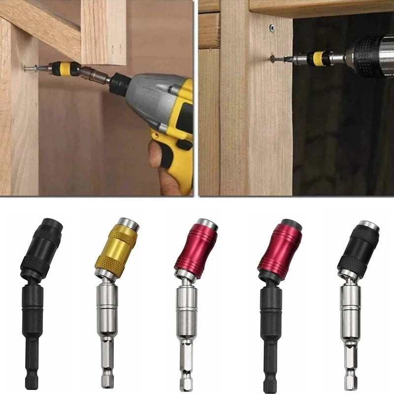 Variedad Online extensión de taladro flexible para tornillos en espacios reducidos, disponible en negro, dorado y rojo.