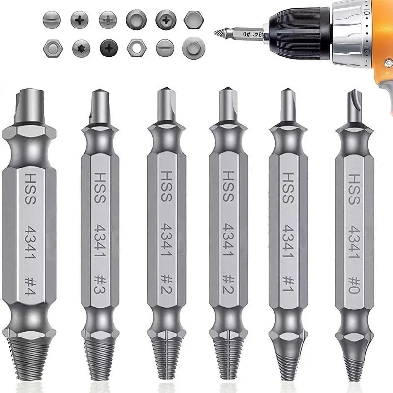 Variedad Online extractor de tornillos HSS 4341 de alta velocidad, juego de brocas para eliminar tornillos dañados, varios tamaños