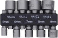 Variedad Online juego de 9 llaves de vaso para taladro de acero, tamaños de 5mm a 13mm, para atornillado rápido.